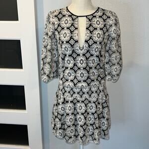 Alice & Olivia Geraldine Dress in Cream & Black Size 0